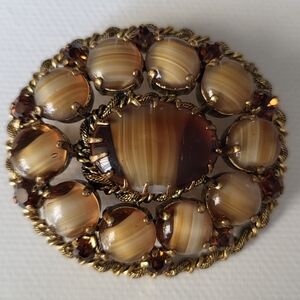 Vintage Germany Glass Brooch